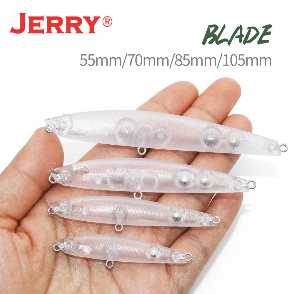 Jerry Blade-señuelo en blanco sin pintar, cebos duros ultraligeros, aparejos de pesca de plástico, 10 Uds.