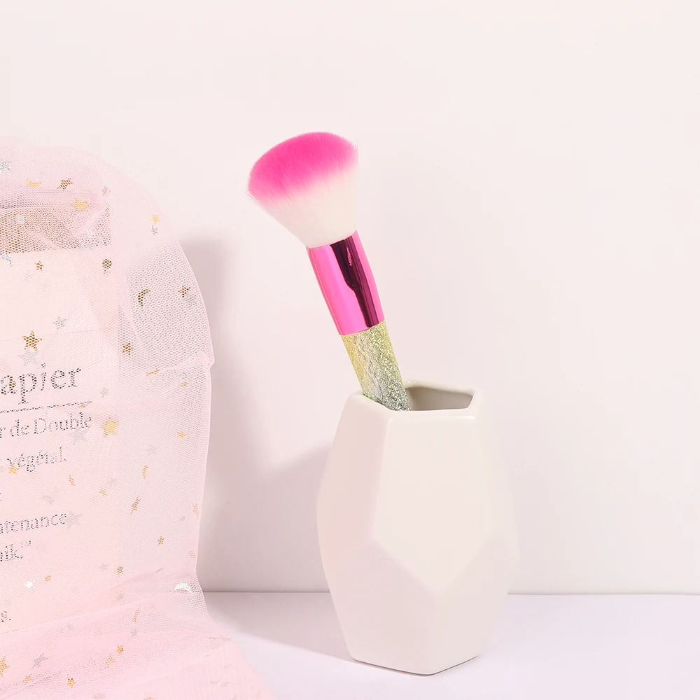 Радужная Кисть для макияжа с круглой головкой 1 шт. модные красочные блестящие