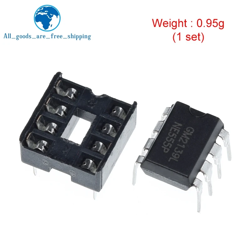 20 шт. (по 10 штук) NE555 NE555P IC 555 осциллятор с таймером и 8-контактный гнезда DIP |
