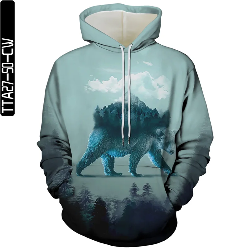 

Autumn Men's Hoodie Hip Hop Sports Parkour Street Breathables tyle Harajuku Bear New Couples Sweatshirts Tops Size S-6XL