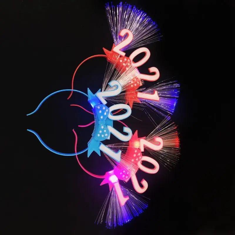 2021 светодиодный светильник волоконно оптическая повязка на голову новогодний