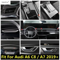 front dashboard shift gear door handle bowl frame cover trim stainless steel accessories fit for audi a6 c8 a7 2019 2022
