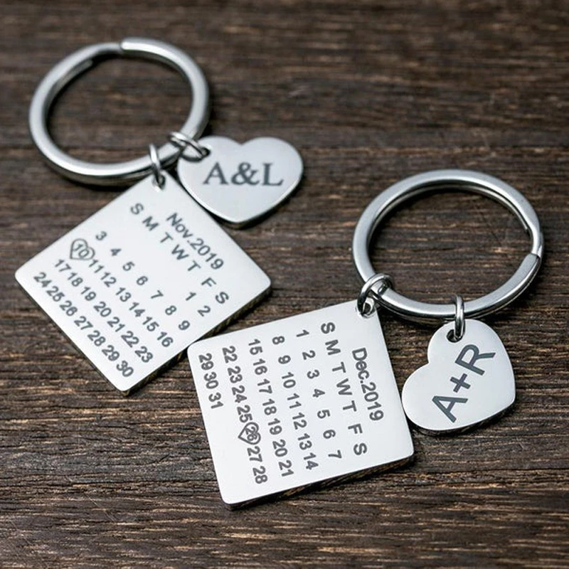 Личный календарь брелок на заказ Дата сохранить значительные маркер юбилей