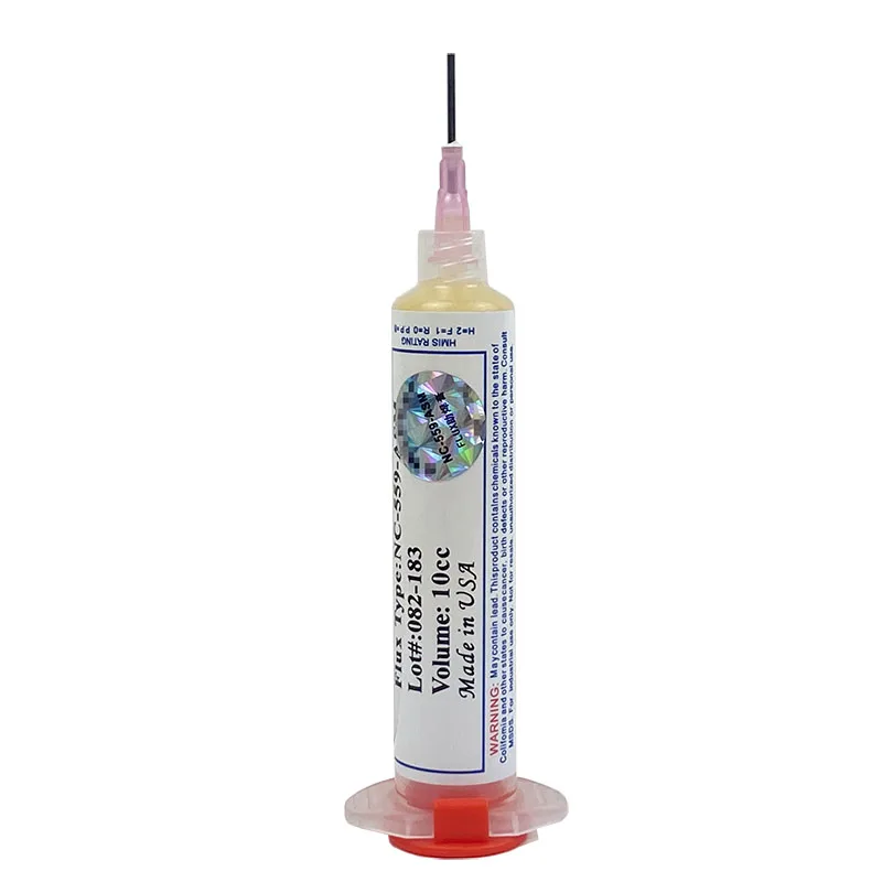 Флюсовая паста 10cc NC-559-ASM бессвинцовые иглы для пайки со шприцом ремонта печатных