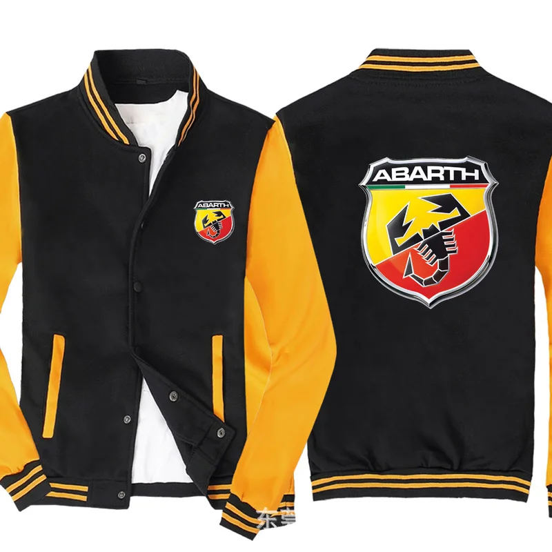 

2021 NEW Fashion Men Baseball Jacket for ABARTH Sportswear Casual Sweatshirt Hip Hop Harajuku Unisex Uniform Cardigan Coat