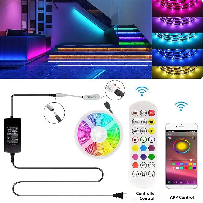 Bluetooth RGB Управление Для Светодиодные ленты светильник s DC5-12V APP/музыка/пульт ДУ для