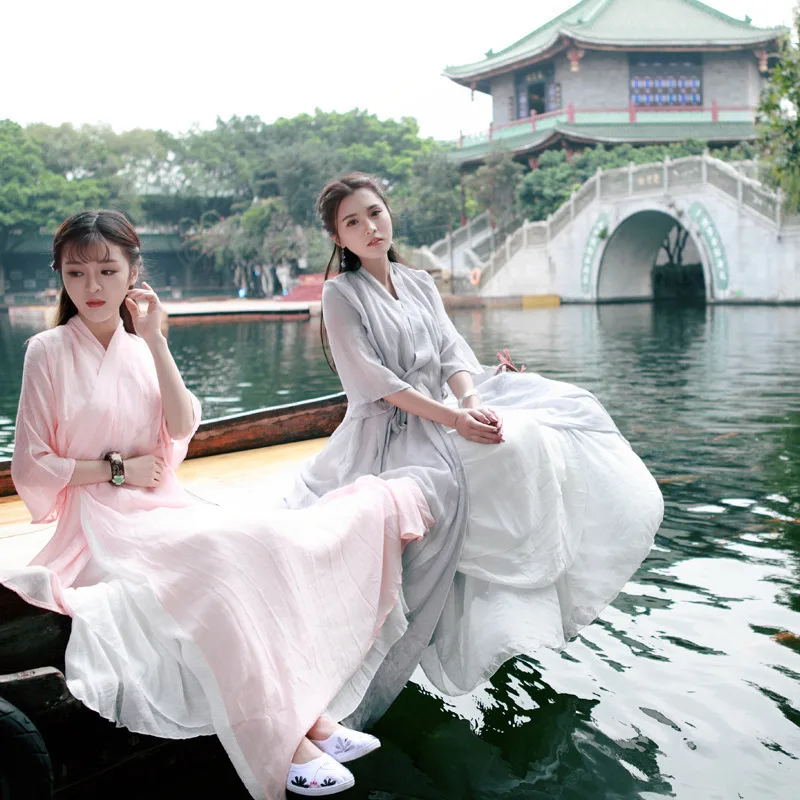 

Новая одежда Hanfu китайские древние традиционные костюмы с вышивкой в Восточном китайском стиле древние народные танцевальные Феи Ретро эле...