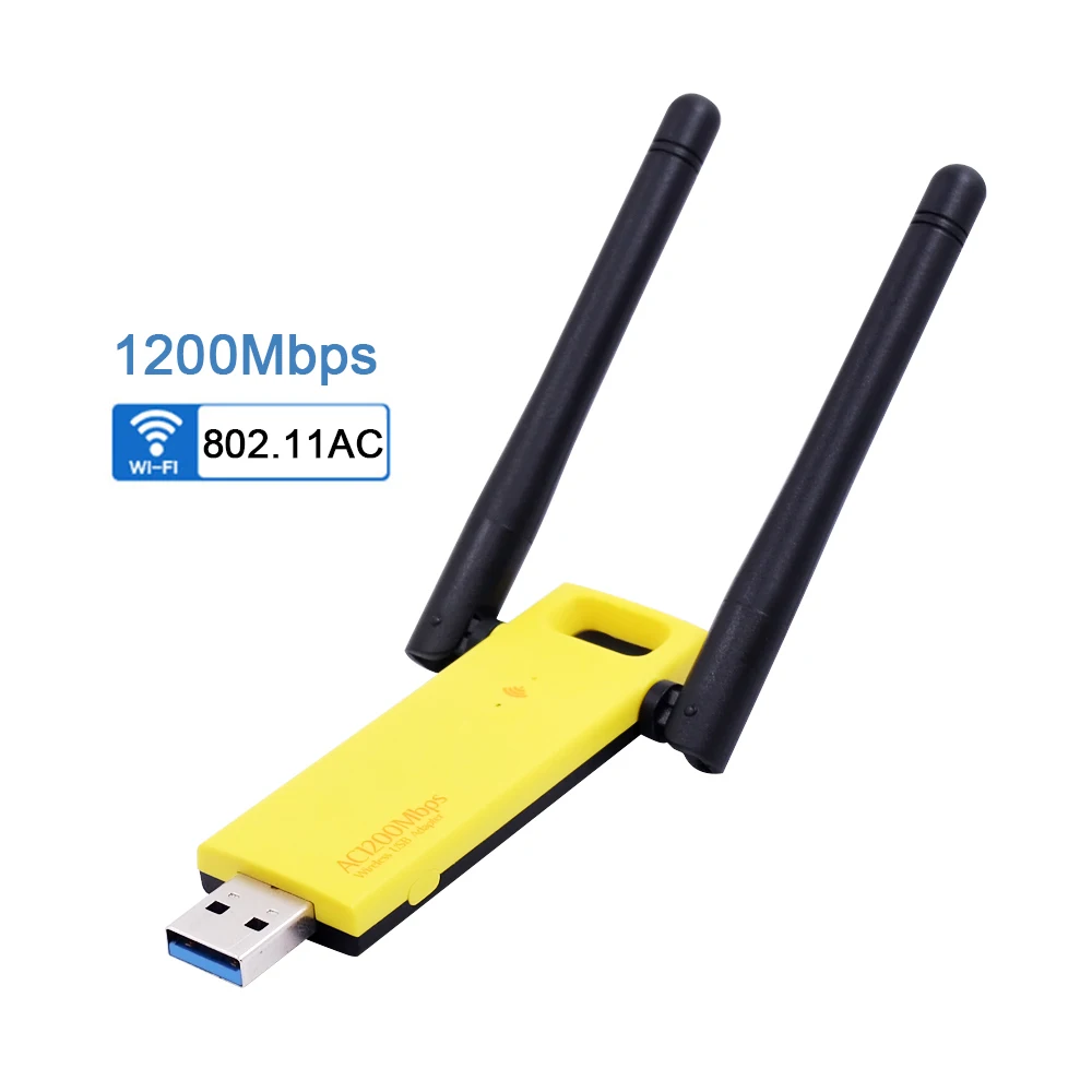 1200 Мбит/с USB wifi приемник ключ USB3.0 сетевой беспроводной адаптер для карты 2,4 г/5 ГГц двухдиапазонный для ПК с Linux, Windows, MacOS