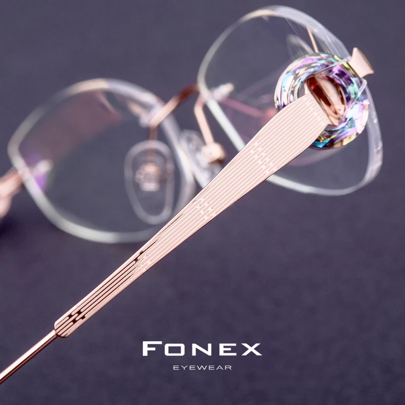 FONEX провода Титан очки без оправы Для женщин Сверхлегкий Элитный бренд дизайн