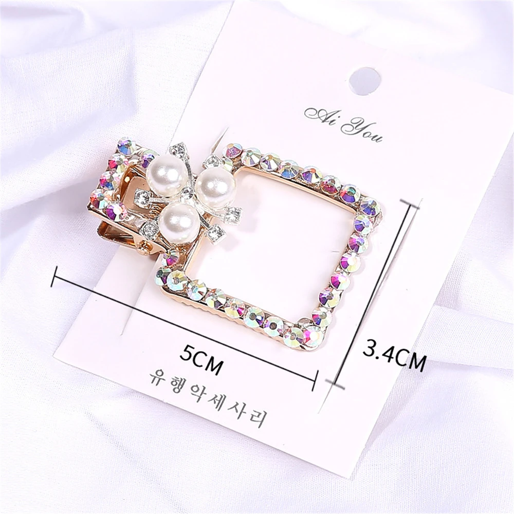 Новинка Элегантные женские зажим для волос с жемчугом Стразы Лук Корона челка