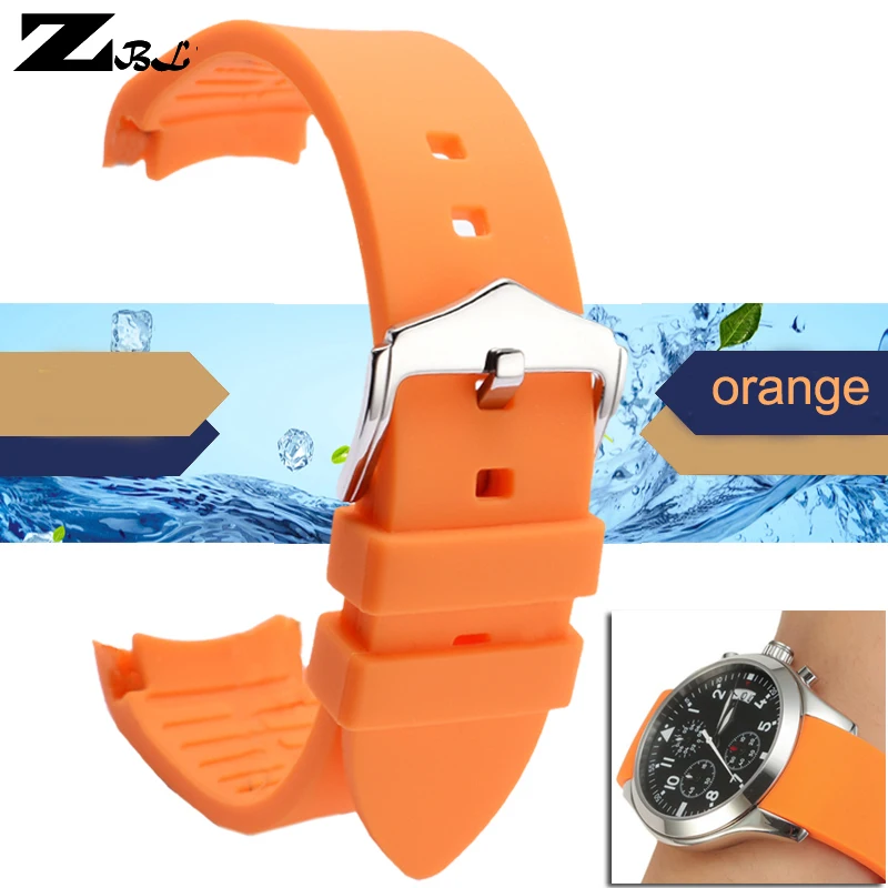 curved end silicone Rubber watch strap for s-eiko o-mega Ti-ssot Ci-tizen Watchbands 18mm 20mm 22mm waterproof soft Watch band | Наручные