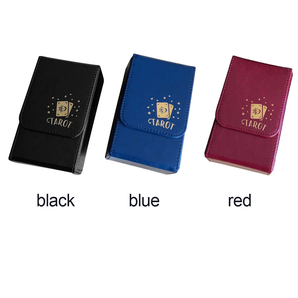 

Universal Tarot Card Box Double Layer Accessories Board Game PU Leather Anti Scratch Deck Poker Flip Cover Travel Dustproof