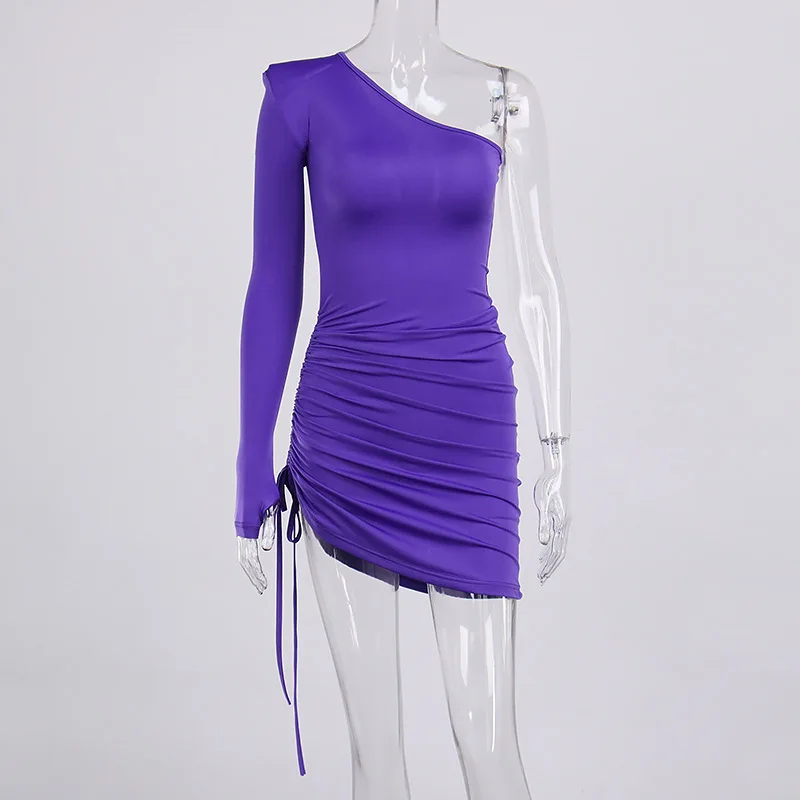 

Female Beach Swimsuit And Bikini For The With Cover Up Set Women Clothes Summer New Dress Sexy Party One Shoulder Pads Smoke