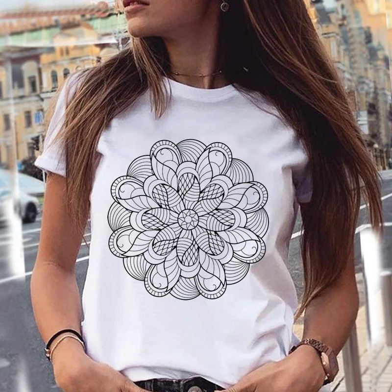 

Watercolor Style Flower Women T-shirts 90s New Graphic Print Female Stylish Fashion Cartoon Summer Top Tshirt Girl Tee T Shirt