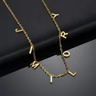 Индивидуальное модное ожерелье с именем и надписью для мужчин и женщин, подвеска из нержавеющей стали под золото с именем инициала, ожерелье в подарок