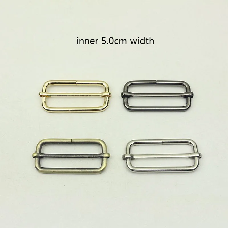 

10pc 50mm Metal Slides Tri-glides Wire-formed Roller Pin Buckles 2inch Strap Slider Adjuster for Bag Garment Leather Accessories