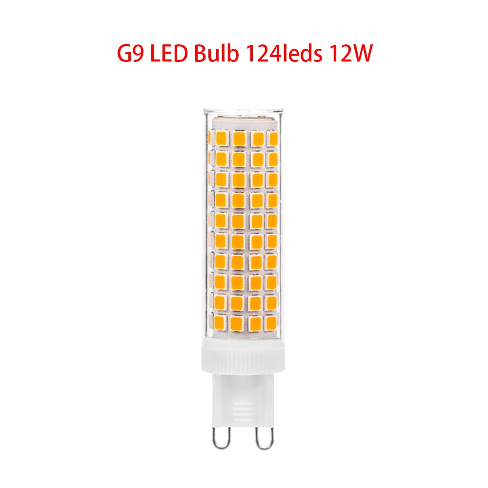 

G9 LED Bulb 12W 124LEDs No Flicker Ceramic Corn Light AC100-265V 2835SMD High Bright Spotlight 360 degrees Replace halogen Lamp