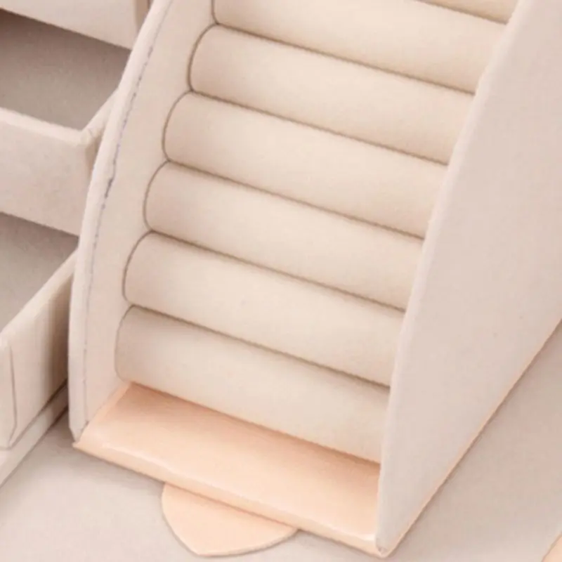 

Faux Leather Jewelry Box Organizer 6 Colors Available Vintage Gift Case for Women with Mirror Watch Necklace Ring Earring C7AE
