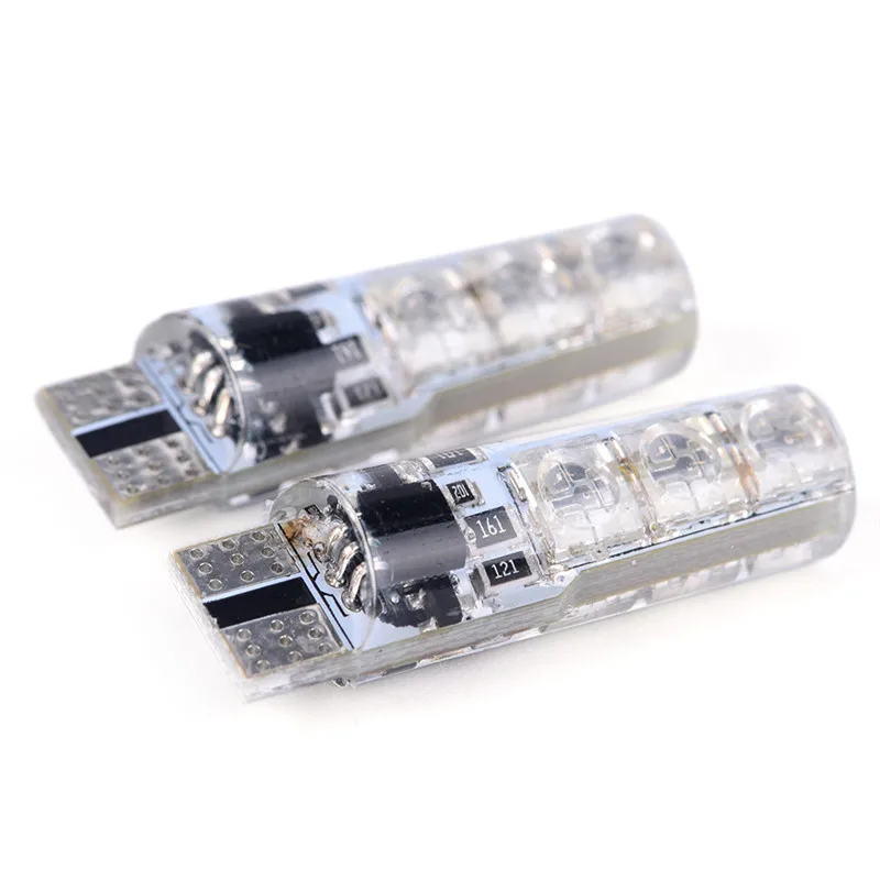 2 шт. T10 5050 SMD RGB 6 светодиодный автомобильный клиновидный боковой светильник