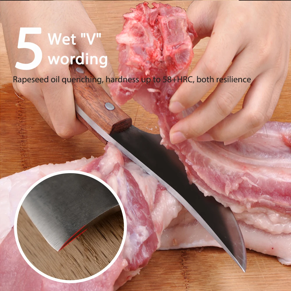 Forged Butcher Knife High Carbon Clad Steel Chinese Cleaver Chef Handmade Kitchen Cooking Accessories Chopping Tool | Дом и сад