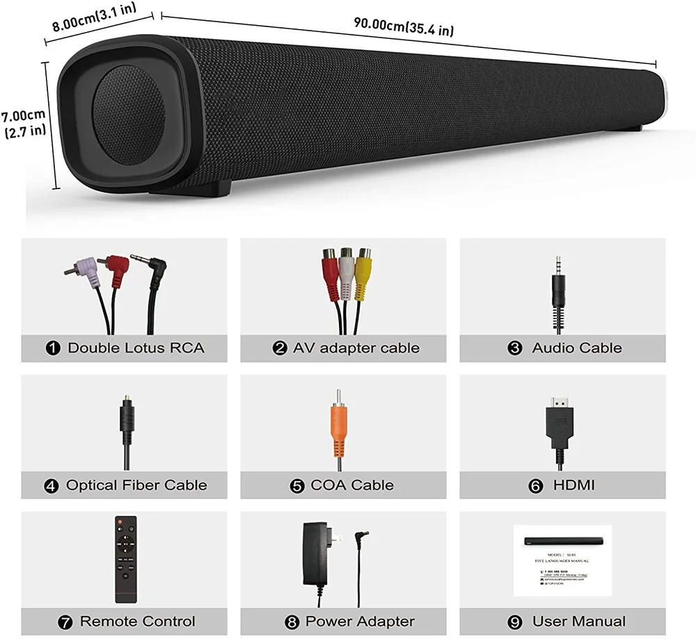 Саундбар с сабвуфером 120 Вт проводной беспроводной динамик Bluetooth 5 0 для