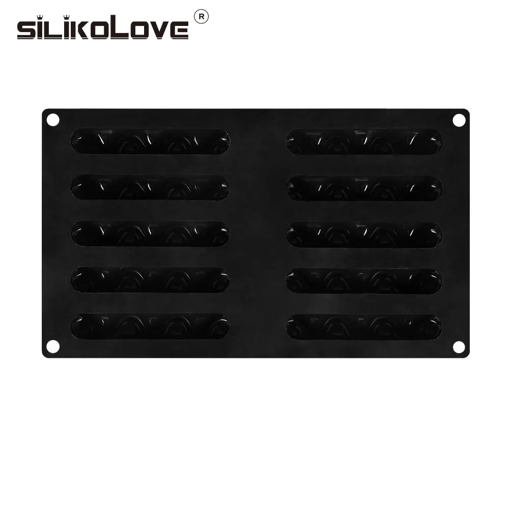 SILIKOLOVE 10 силиконовые полости форма для торта овальная пульсация форма для выпечки инструменты для украшения желе мусс форма для десерта