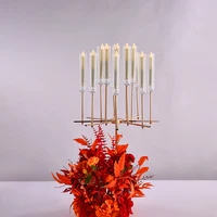 16 heads candlestick wedding table center flower stand glass candle holder party metal road lead