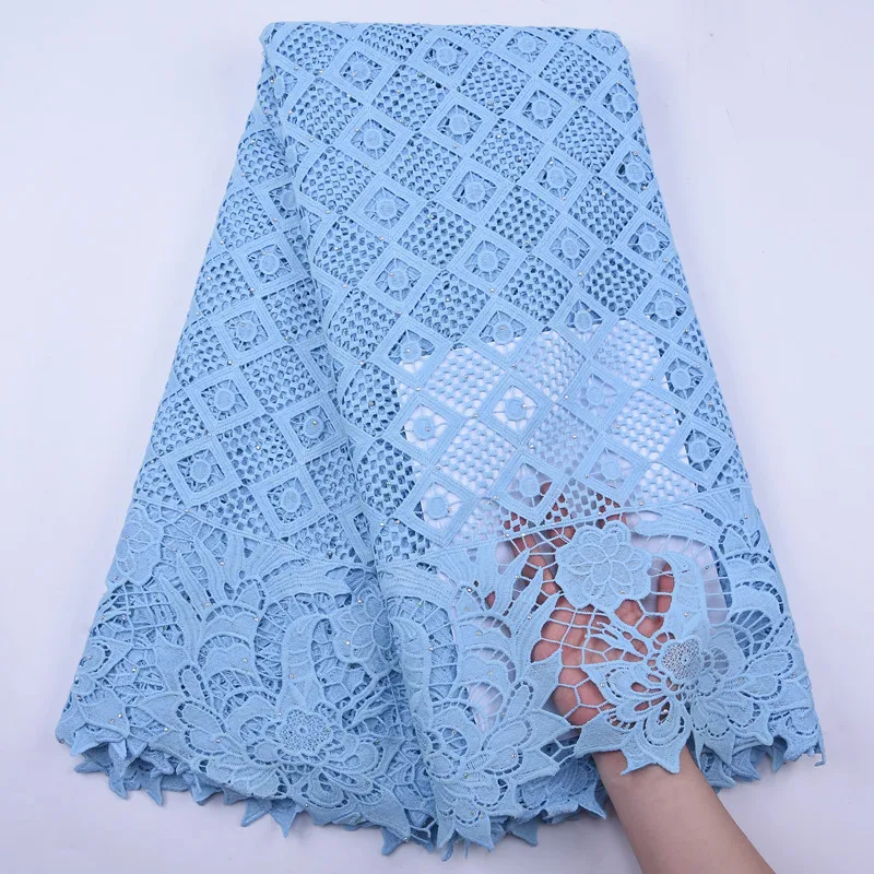 

SJD Кружева Новое поступление Небесно-Голубой гипюровый шнур высокое качество африканская кружевная ткань сетка Нигерия ткань для женщин Св...