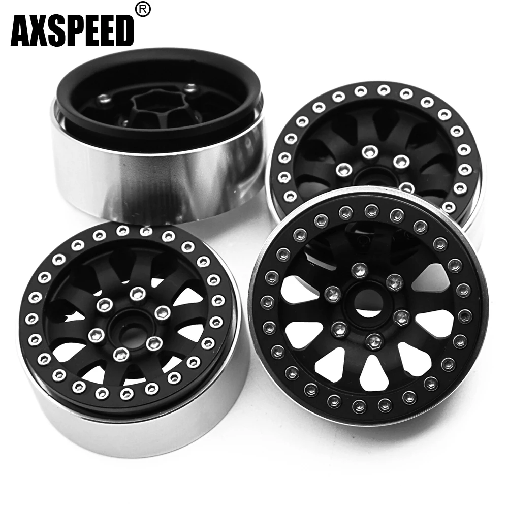 AXSPEED 4 шт./лот 1/10 RC Rock Car CNC сплав 1 9 дюйма Beadlock колесный обод для SCX10 CC01 F350 D90 высокое