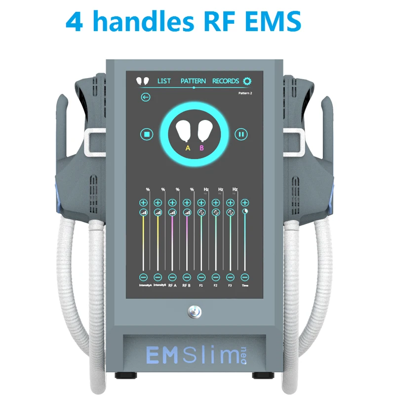 

Stimulateur musculaire EMS électrique Portable à 4 poignées, Machine amincissante pour façonner le corps avec RF, nouvel arrivag