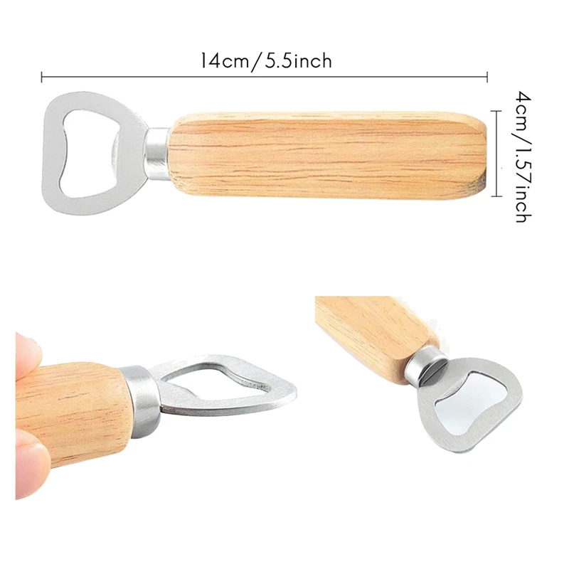

8 Pcs Wooden Handle Bottle Opener Stainless Steel Wine Beer Bottle Opener Portable Bottle Opener Home Kitchen Bar Tool