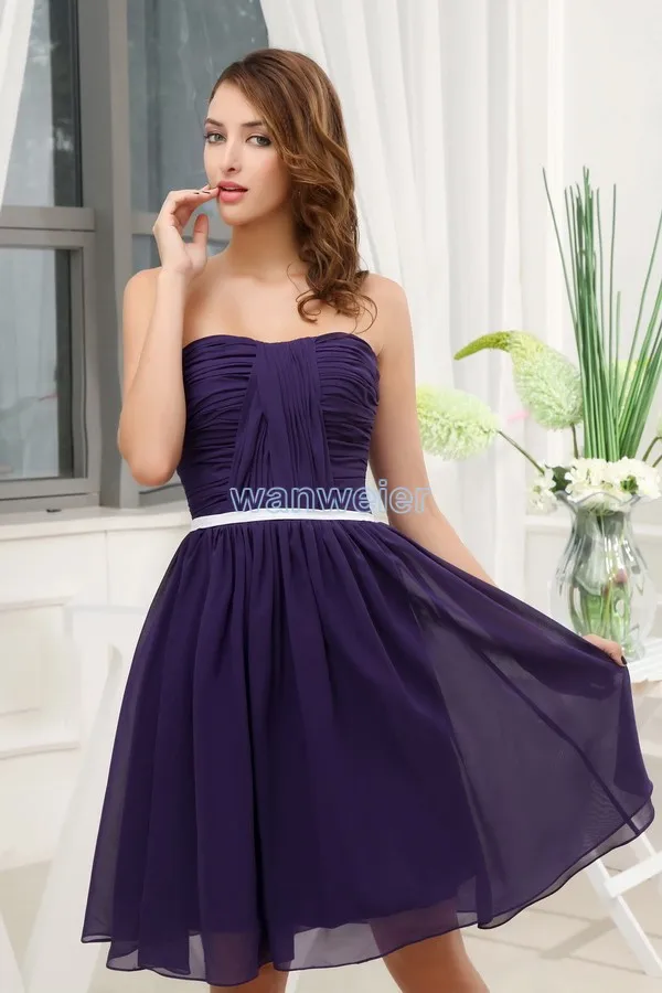 

free shipping 2016 new design low key brides maid dress hot seller formale Custom size/color short dark blue Bridesmaid Dresses