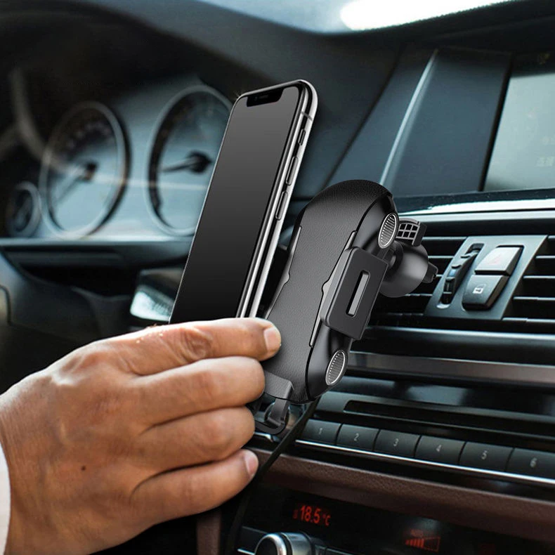 

Car wireless charger mount mobile stand automatic clamping for samsung S10 S20 qi induction smart sensor fast charge pad