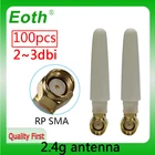 EOTH100pcs антенна 2,4g 2  3dbi sma Розетка wlan Wi-Fi 2,4 ГГц антенна pbx iot модуль роутер tp link сигнальный приемник антенна с высоким коэффициентом усиления