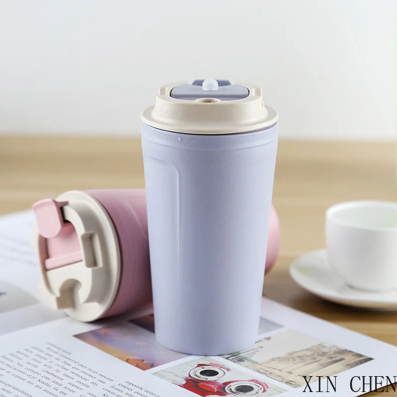 

420ml High Quality Bamboo Fiber Coffee Mug Leak-Proof Travel Cup With Lid BPA Free Portable student cup