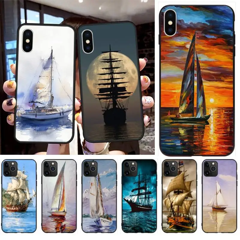 Чехол для телефона с изображением парусной лодки iphone 12 pro max 11 XS MAX 8 7 6 6S Plus X 5S SE 2020