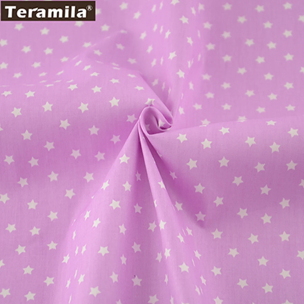 Блеск немного звезды дизайн светло-фиолетовый хлопок Ткань твил Жир Квартал