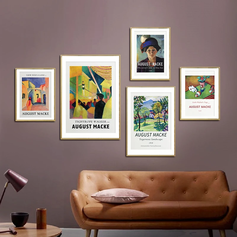 Выставочный плакат August Macke в стиле ретро картина маслом на холсте экспресс