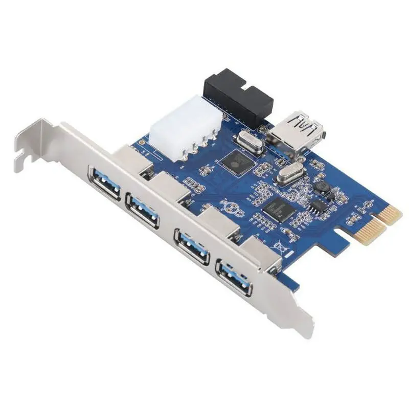 5 портов USB 3,0 PCI-e Плата расширения PCI express PCIe USB 3,0 концентратор адаптер 5-портовый USB3.0 контроллер USB 3 0 PCI e PCIe express 1x