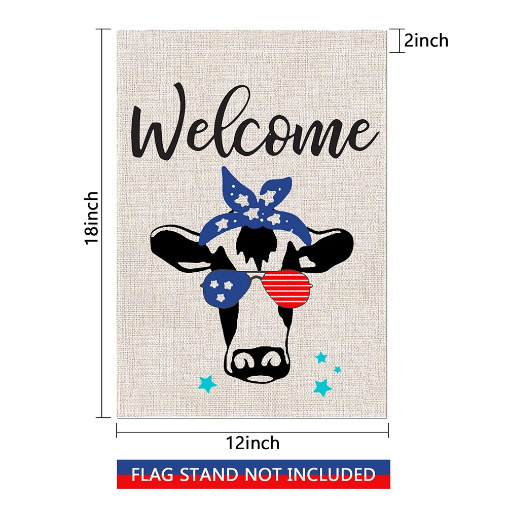 

Welcome Garden Flag American Strip and Star Wreath Garden Flag Double Sided 4th of July Independence Day Memorial Day