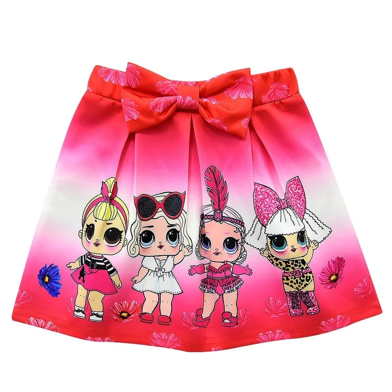 

3~10 Years Old Lol Surprise Doll New Cartoon Fashion Girls Short Skirts Girls Skirts Cartoon Children's Pleated Skirts