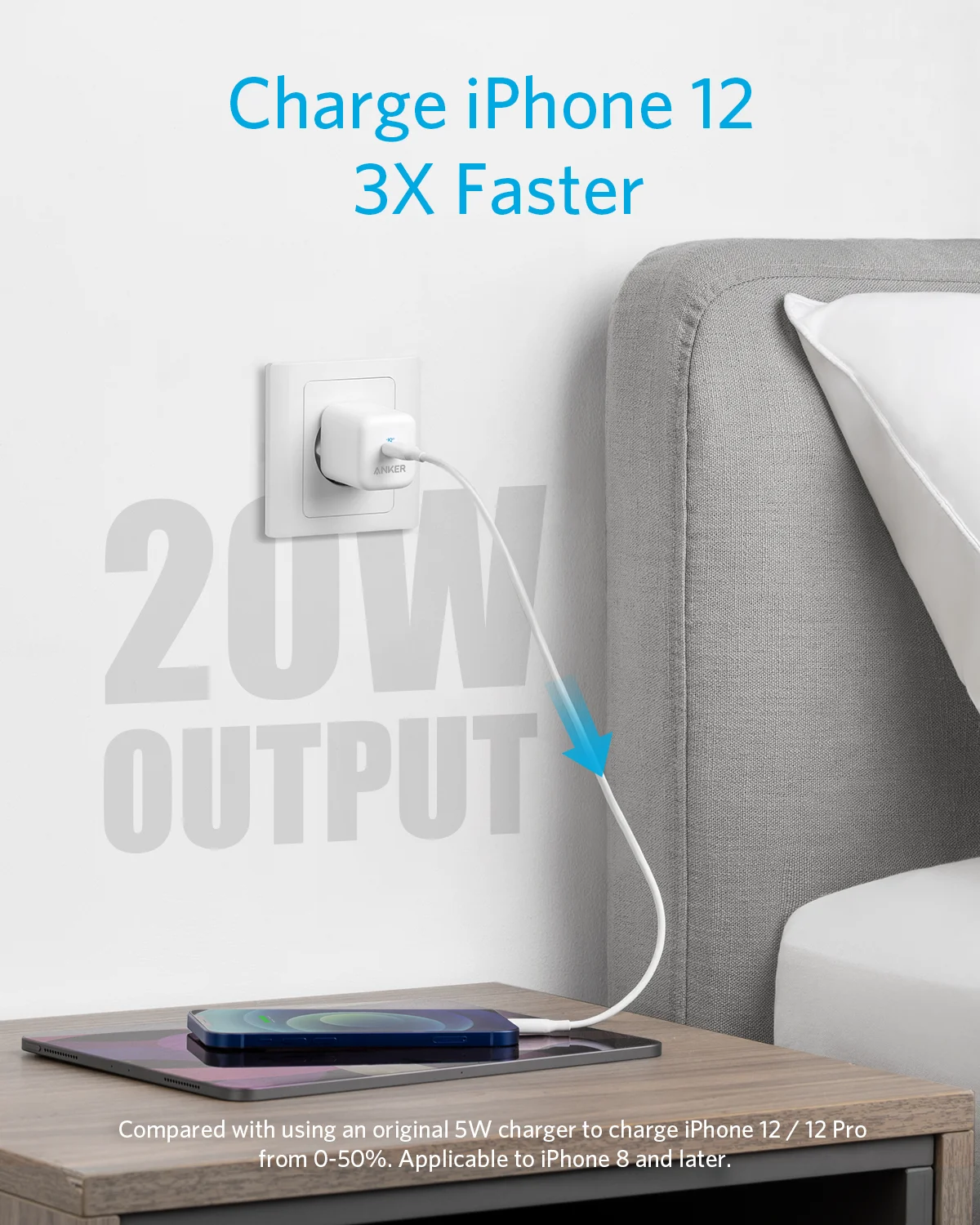 Anker-cargador USB C para iPhone 13, 20W, PIQ 3,0, PowerPort III r&aacute;pido, para iPhone, Xiaomi, Huawei, OnePlus, etc.-4