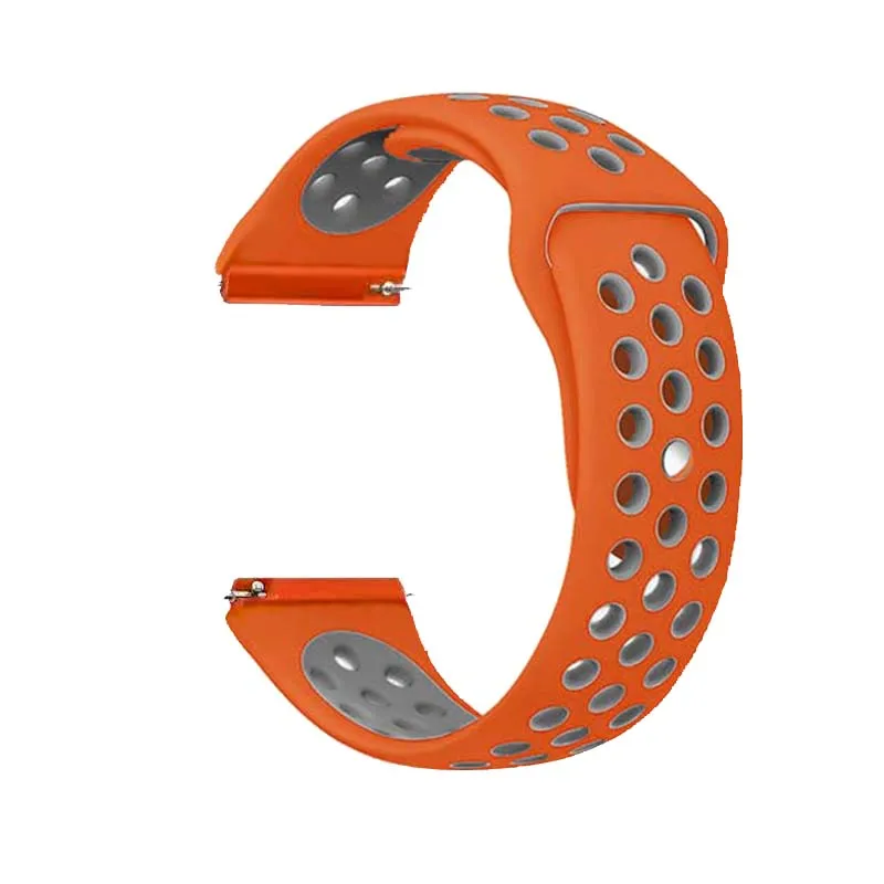25 Orange gray 22 мм силиконовый спортивный ремешок для samsung Galaxy Watch 46 мм SM-R800NZSAXAR 20 мм Amazfit ремешок Bip для Galxy Watch 42 мм браслет - Цвет ремешка: 25 Orange gray