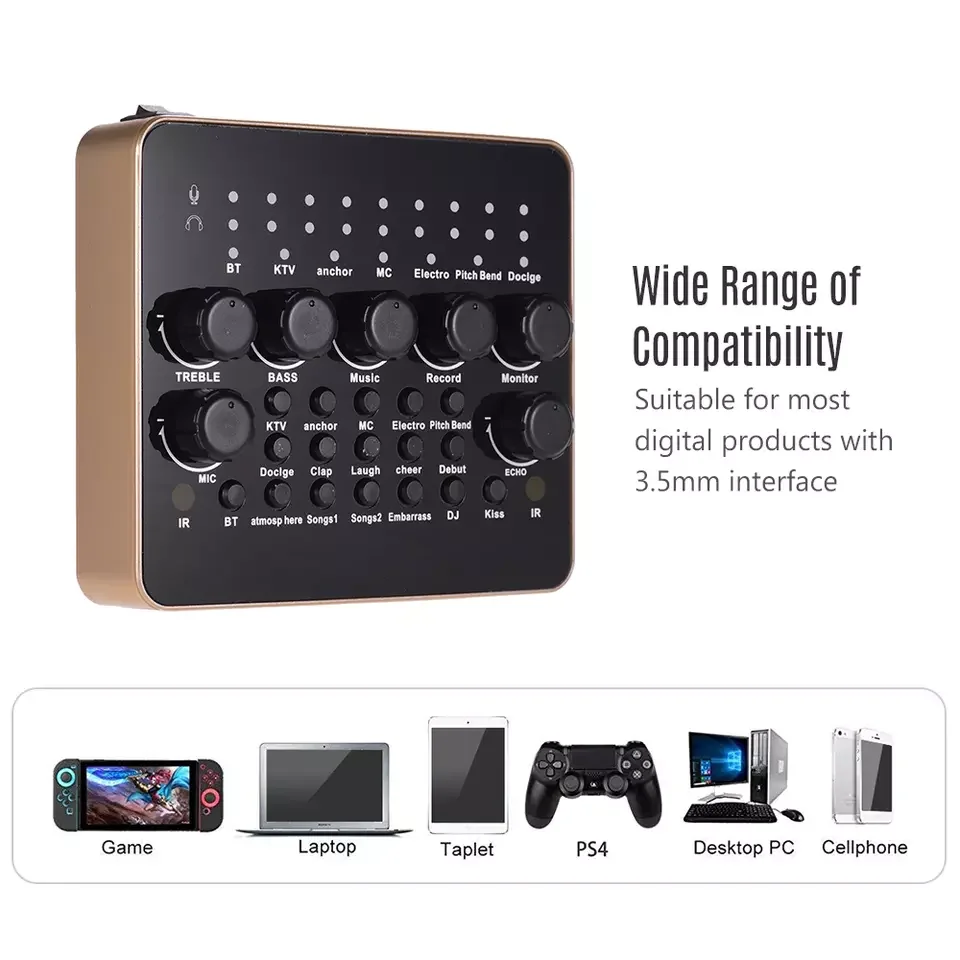 Английская версия звуковой карты V10 USB-зарядка подходит для большинства цифровых