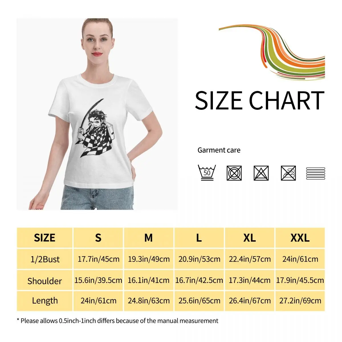 

Anime Fans Demon T womans T Shirts Not easy to shrink Short sleeveRound neck T-shirt