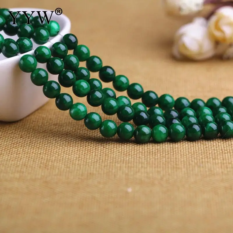 Приблизительно 90 шт/прядь зеленый коsmochlor Бисер Круглый Гладкий полированный