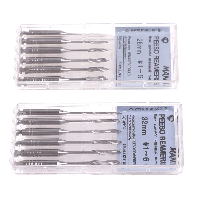 

6Pcs Dental Endodontic files Reamers Drill Burs peeso reamers Endo files 28/32mm