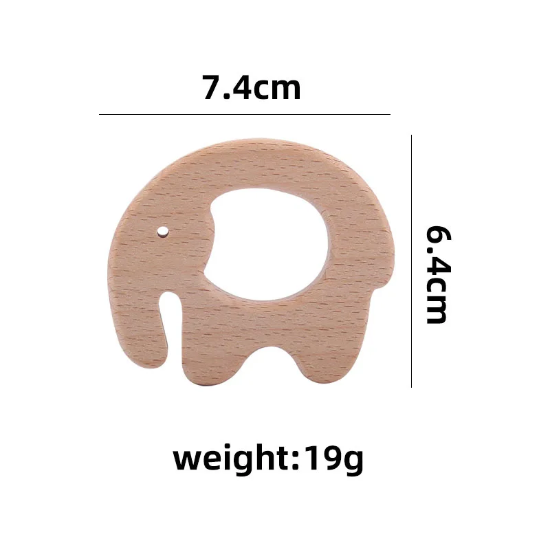 2-10 Uds haya elefante de madera Natural de madera hecho a mano juguete de madera DIY personalizado colgante ecol&oacute;gico mordedor seguro para beb&eacute;s Juguetes-5