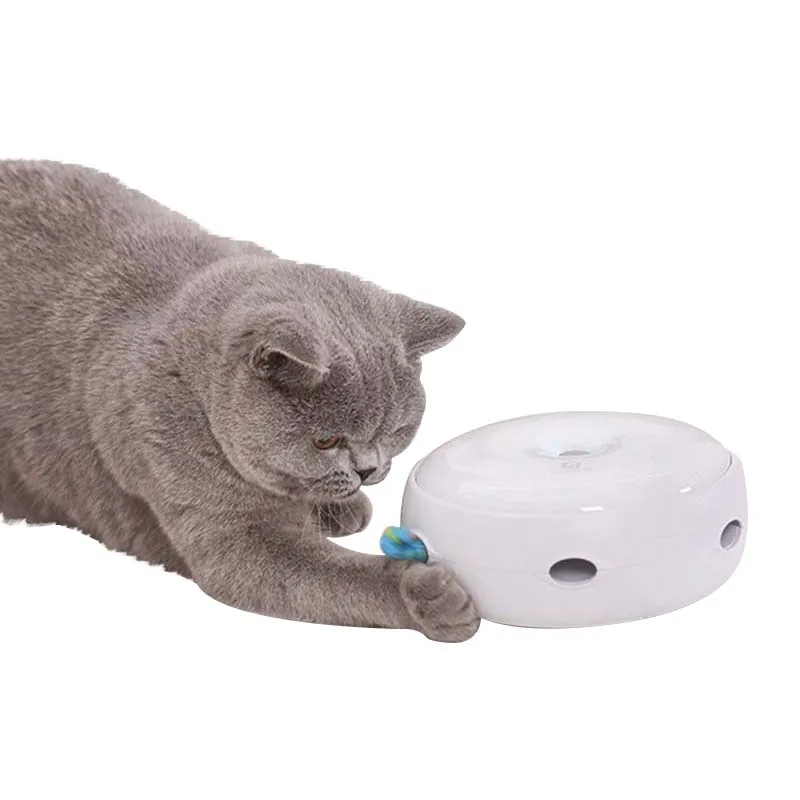 

Smart Donut Electric Automatic Cat Turntable Toy Chasing Cute Feather Puppy Training Product Plug In Pet Toy Kitty Toys
