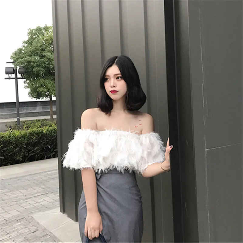 Сексуальная Женская блузка Neploe с вырезом лодочкой и открытыми плечами Новинка